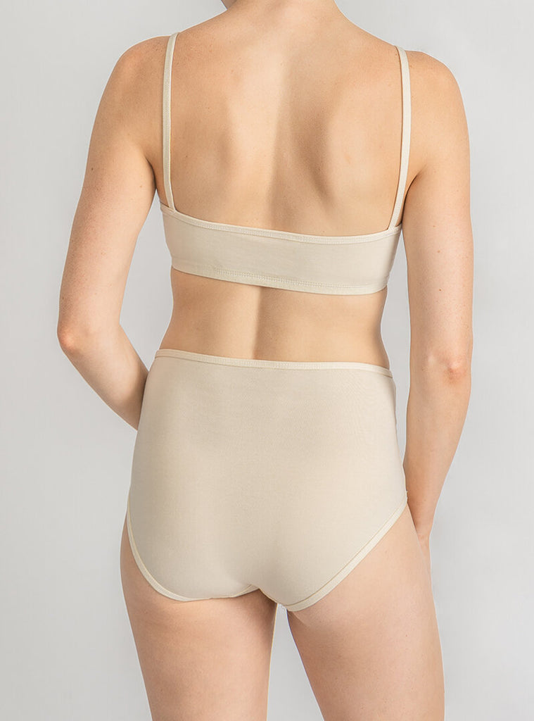 flattering and comfortable cream all cotton made in usa briefs sustainable