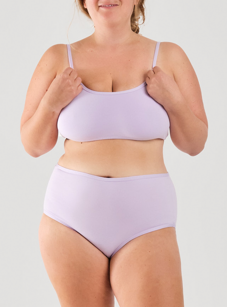 plus sized fit cotton well made lilac lavender bra bralette