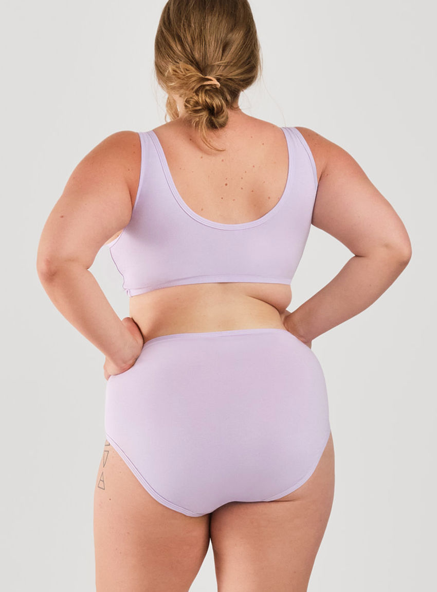 Women's High Waist Cotton Briefs In Lilac - Lake Jane Studio