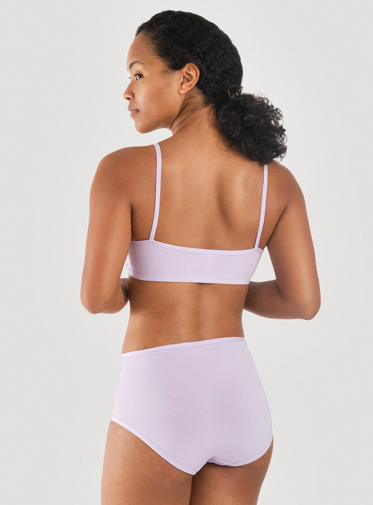lilac light purple full coverage briefs high waist sexy flattering women's undies