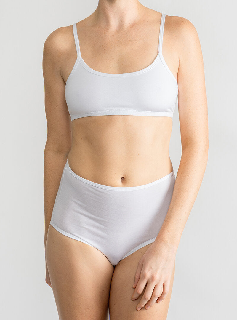 Women's Classic Cotton Bralette In White - Lake Jane Studio