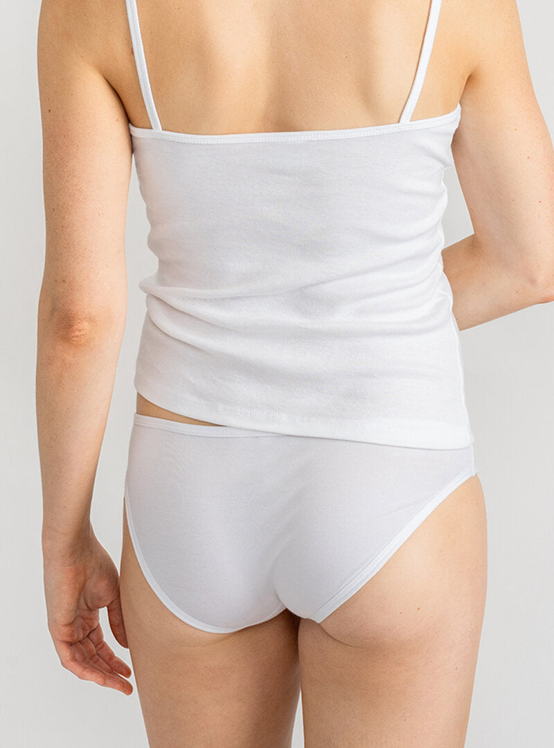 Women's Cotton Bikini Underwear In Classic White - Lake Jane Studio