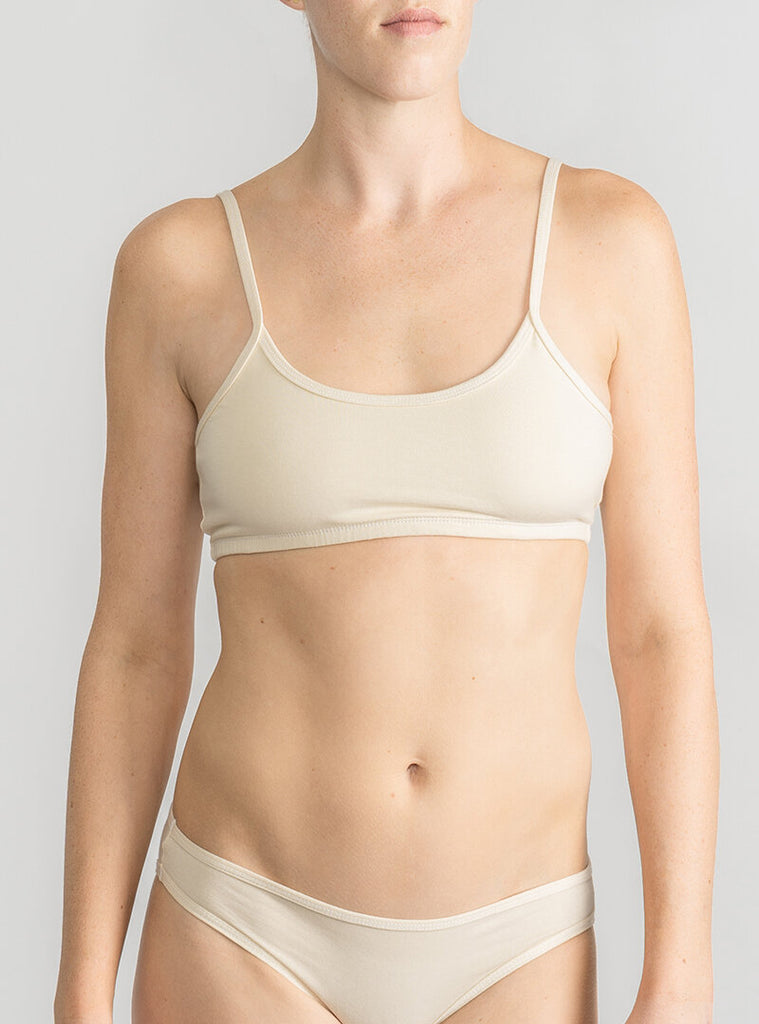 wireless non wire perfect unpadded bra bralette cream color
